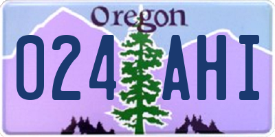 OR license plate 024AHI