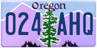 OR license plate 024AHQ