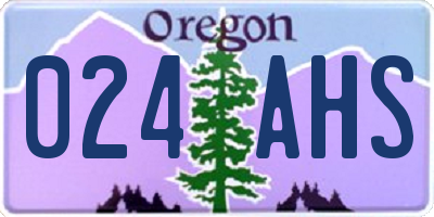 OR license plate 024AHS