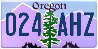 OR license plate 024AHZ