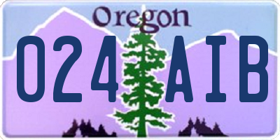 OR license plate 024AIB