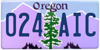 OR license plate 024AIC