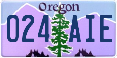 OR license plate 024AIE