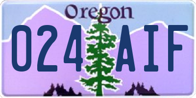 OR license plate 024AIF