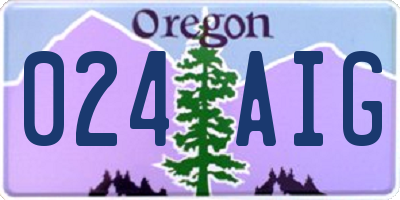 OR license plate 024AIG