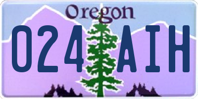 OR license plate 024AIH