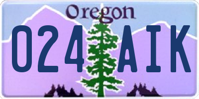 OR license plate 024AIK