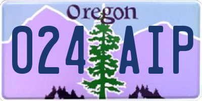 OR license plate 024AIP