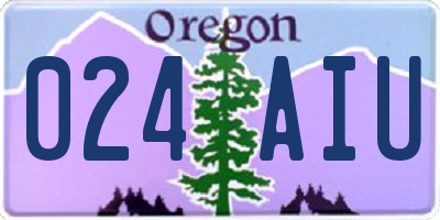 OR license plate 024AIU