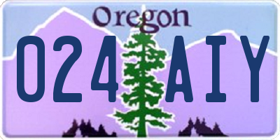 OR license plate 024AIY