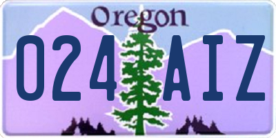 OR license plate 024AIZ
