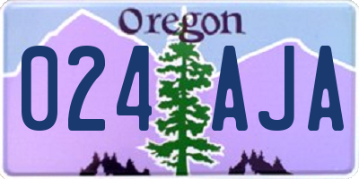 OR license plate 024AJA