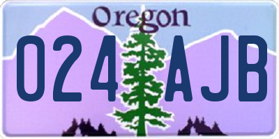 OR license plate 024AJB