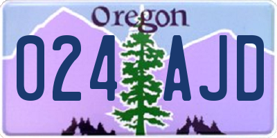 OR license plate 024AJD