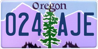 OR license plate 024AJE