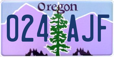 OR license plate 024AJF