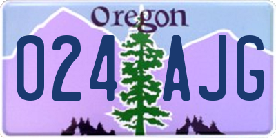 OR license plate 024AJG
