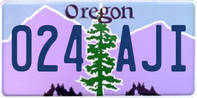 OR license plate 024AJI