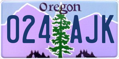 OR license plate 024AJK