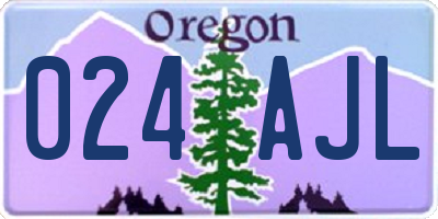 OR license plate 024AJL