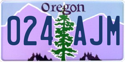 OR license plate 024AJM