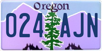OR license plate 024AJN