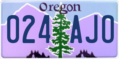 OR license plate 024AJO