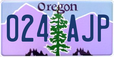 OR license plate 024AJP
