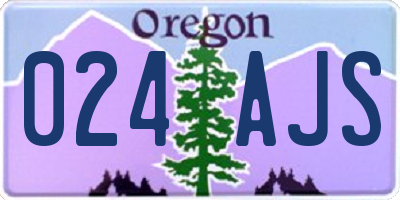 OR license plate 024AJS