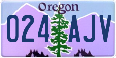 OR license plate 024AJV