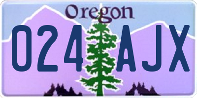 OR license plate 024AJX