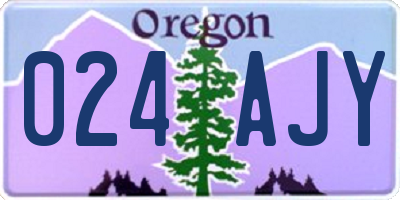 OR license plate 024AJY