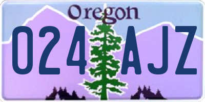 OR license plate 024AJZ
