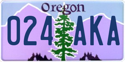 OR license plate 024AKA