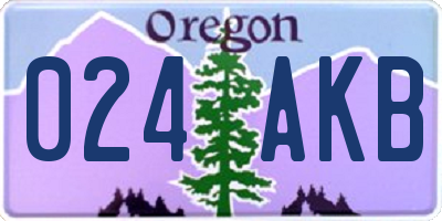 OR license plate 024AKB