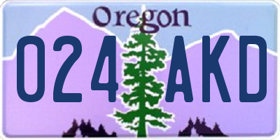 OR license plate 024AKD