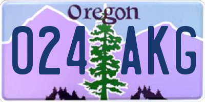 OR license plate 024AKG