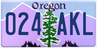 OR license plate 024AKL