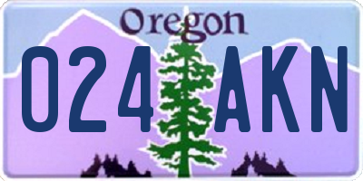 OR license plate 024AKN