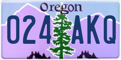 OR license plate 024AKQ