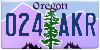 OR license plate 024AKR