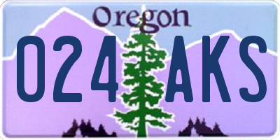 OR license plate 024AKS
