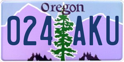 OR license plate 024AKU