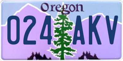 OR license plate 024AKV