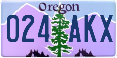 OR license plate 024AKX