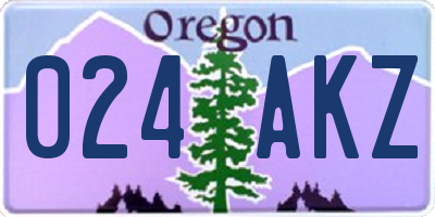 OR license plate 024AKZ