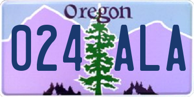 OR license plate 024ALA