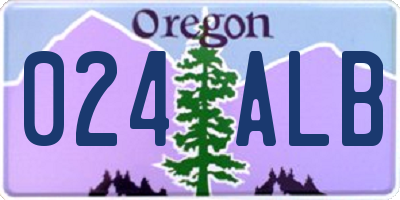 OR license plate 024ALB