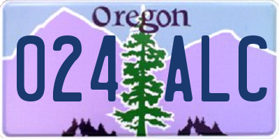 OR license plate 024ALC