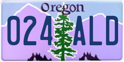 OR license plate 024ALD